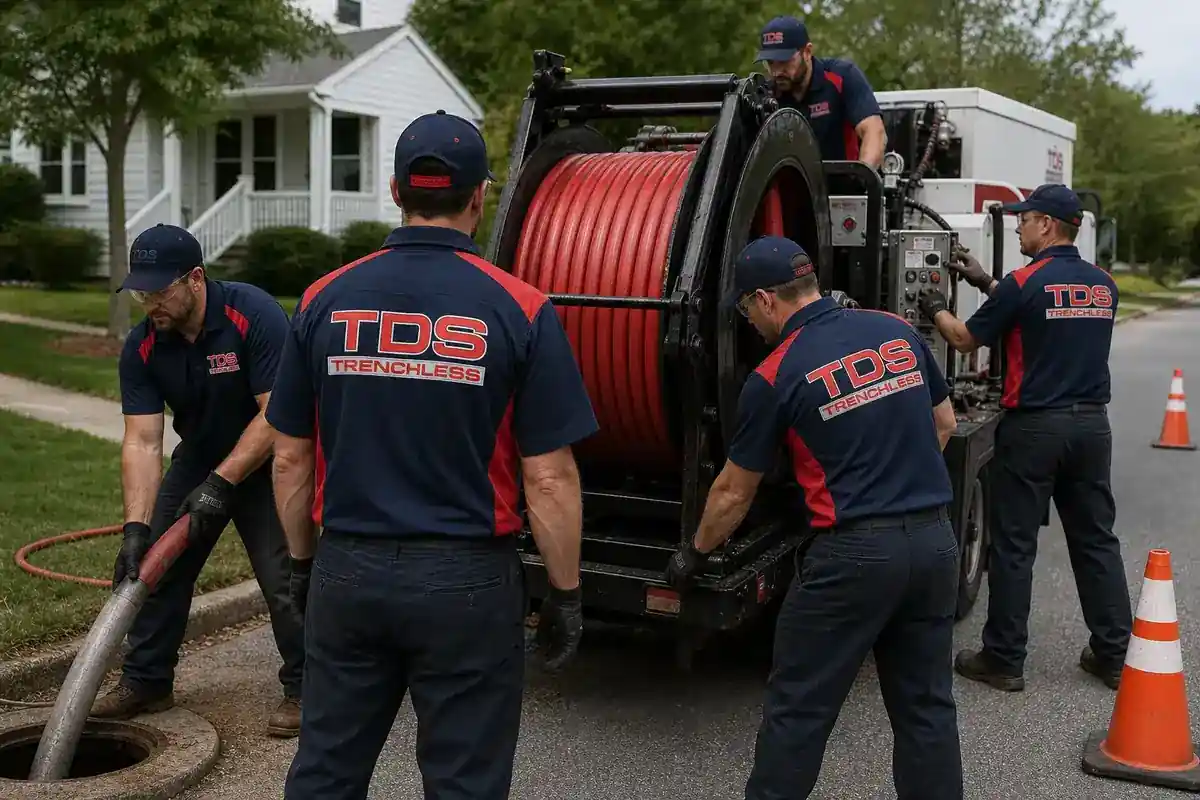 TDS Trenchless crew carrying out the repair the camera inspection called for