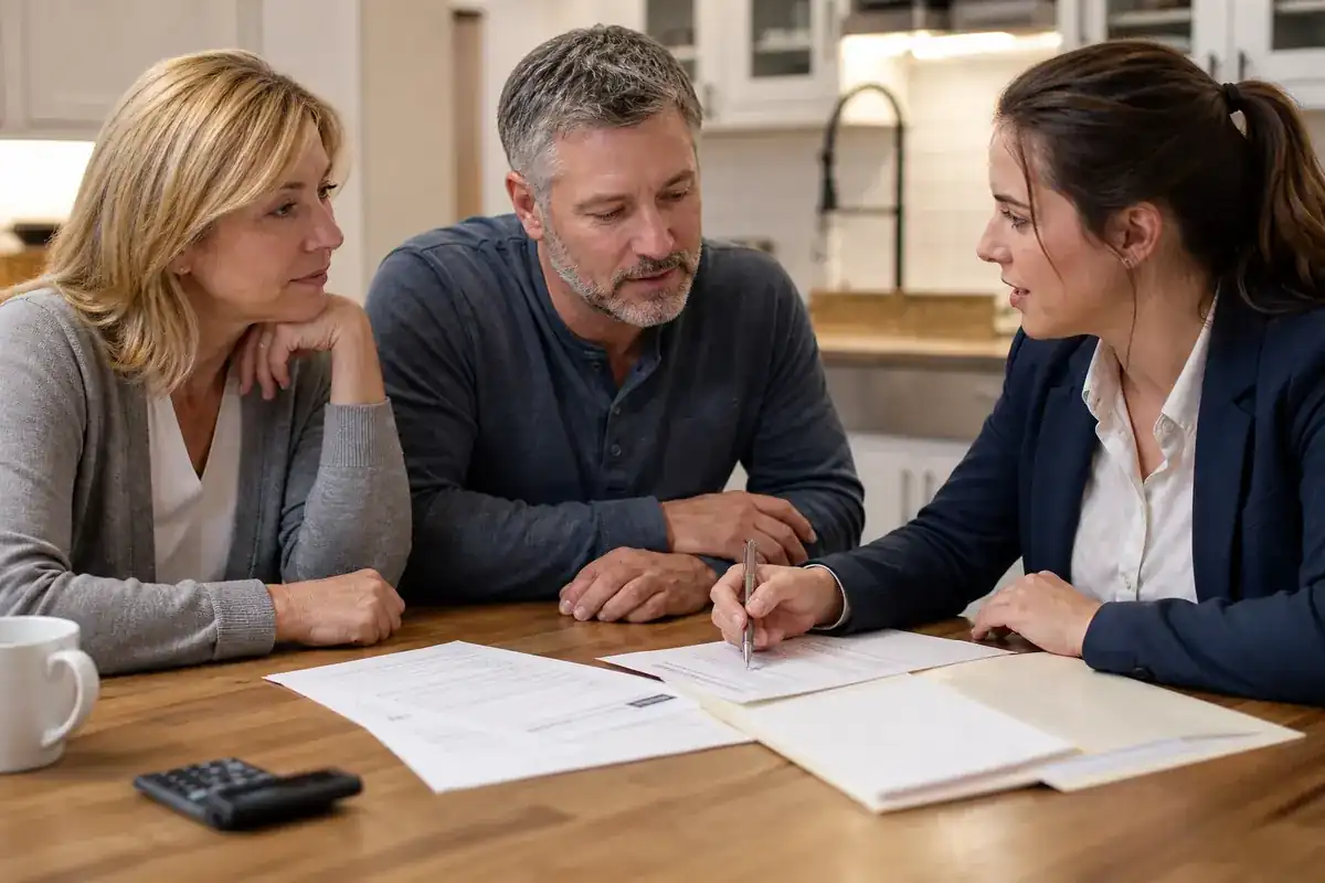 A homeowner reviewing trenchless repair financing options