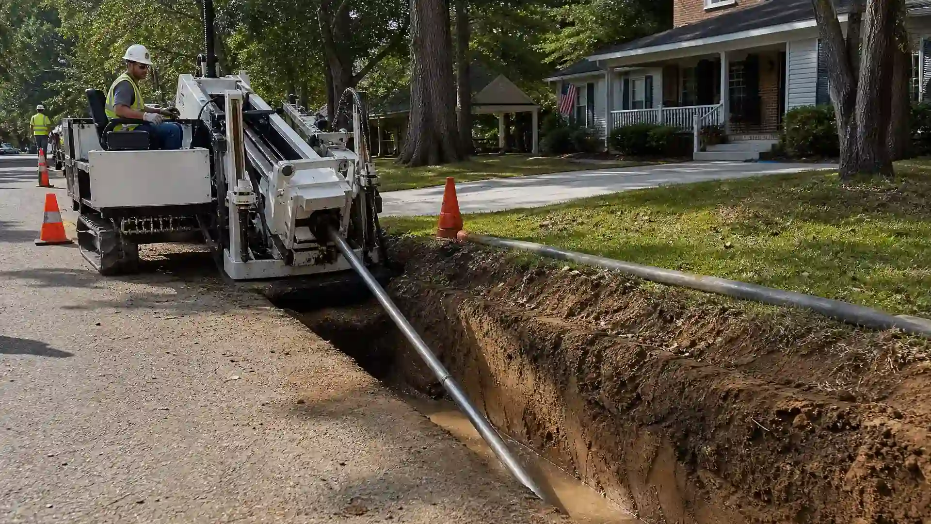 TDS Trenchless crew and equipment staged for a trenchless repair in Augusta, GA