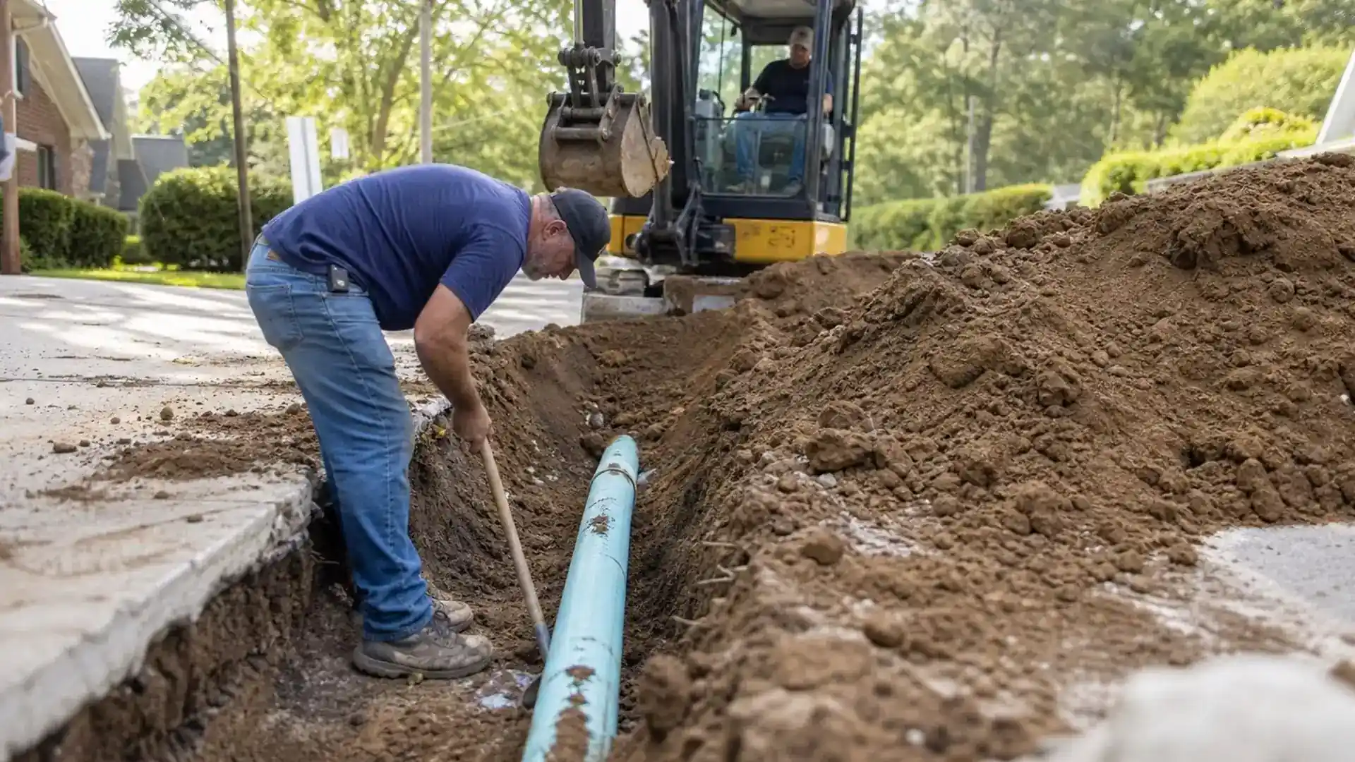 Sewer and Water Line Excavation Repair by TDS Trenchless